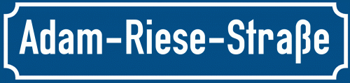 Straßenschild Adam-Riese-Straße