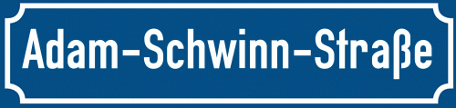 Straßenschild Adam-Schwinn-Straße