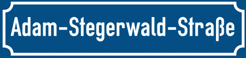 Straßenschild Adam-Stegerwald-Straße zum kostenlosen Download