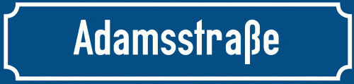 Straßenschild Adamsstraße zum kostenlosen Download
