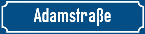 Straßenschild Adamstraße