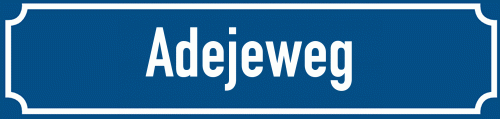 Straßenschild Adejeweg