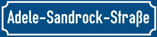 Straßenschild Adele-Sandrock-Straße zum kostenlosen Download