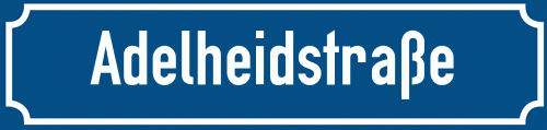 Straßenschild Adelheidstraße zum kostenlosen Download