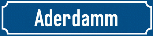 Straßenschild Aderdamm