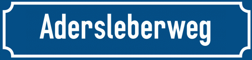Straßenschild Adersleberweg