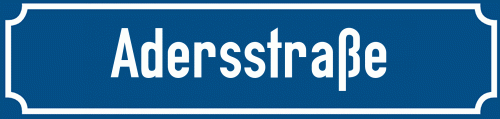 Straßenschild Adersstraße