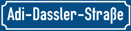 Straßenschild Adi-Dassler-Straße zum kostenlosen Download