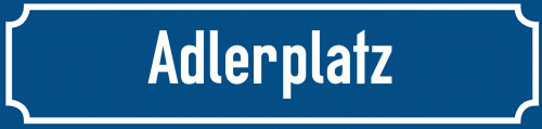 Straßenschild Adlerplatz
