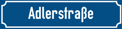 Straßenschild Adlerstraße zum kostenlosen Download