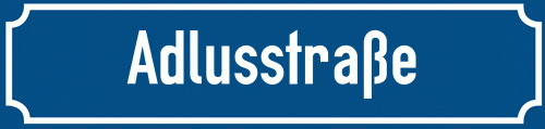 Straßenschild Adlusstraße