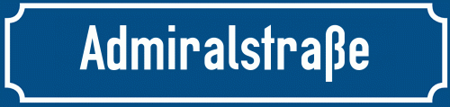 Straßenschild Admiralstraße zum kostenlosen Download