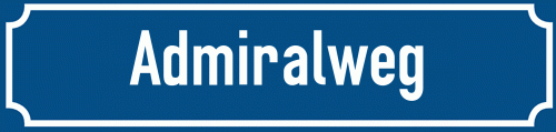Straßenschild Admiralweg