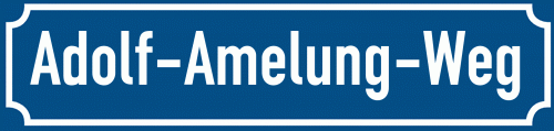 Straßenschild Adolf-Amelung-Weg zum kostenlosen Download