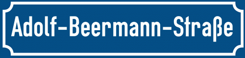 Straßenschild Adolf-Beermann-Straße