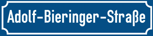 Straßenschild Adolf-Bieringer-Straße