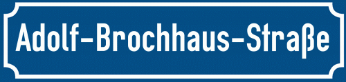 Straßenschild Adolf-Brochhaus-Straße