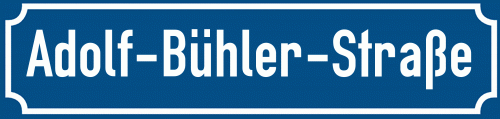 Straßenschild Adolf-Bühler-Straße zum kostenlosen Download