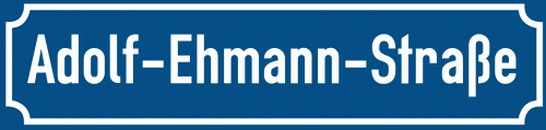 Straßenschild Adolf-Ehmann-Straße zum kostenlosen Download