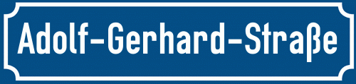 Straßenschild Adolf-Gerhard-Straße