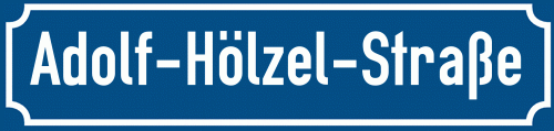 Straßenschild Adolf-Hölzel-Straße
