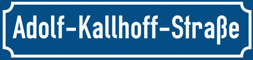 Straßenschild Adolf-Kallhoff-Straße