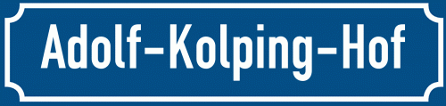 Straßenschild Adolf-Kolping-Hof zum kostenlosen Download