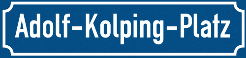 Straßenschild Adolf-Kolping-Platz