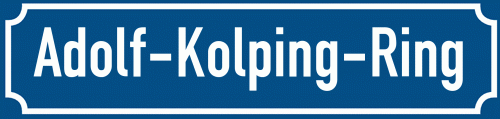 Straßenschild Adolf-Kolping-Ring