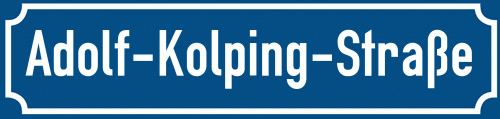 Straßenschild Adolf-Kolping-Straße zum kostenlosen Download