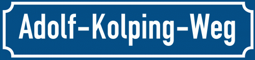 Straßenschild Adolf-Kolping-Weg