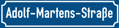 Straßenschild Adolf-Martens-Straße