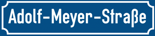 Straßenschild Adolf-Meyer-Straße