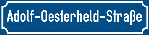 Straßenschild Adolf-Oesterheld-Straße
