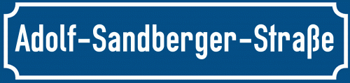 Straßenschild Adolf-Sandberger-Straße zum kostenlosen Download