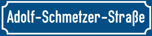 Straßenschild Adolf-Schmetzer-Straße zum kostenlosen Download