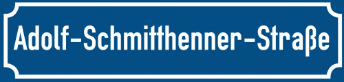 Straßenschild Adolf-Schmitthenner-Straße