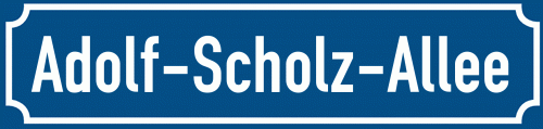 Straßenschild Adolf-Scholz-Allee