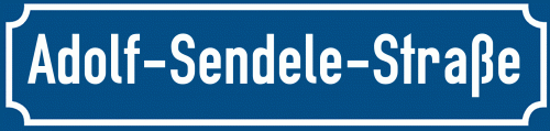 Straßenschild Adolf-Sendele-Straße