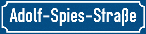 Straßenschild Adolf-Spies-Straße