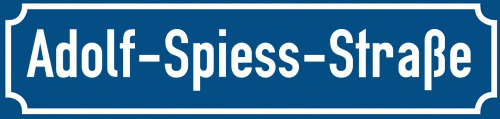 Straßenschild Adolf-Spiess-Straße