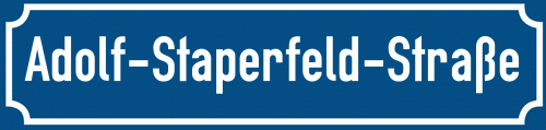 Straßenschild Adolf-Staperfeld-Straße