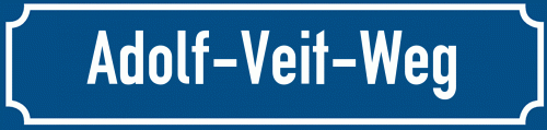 Straßenschild Adolf-Veit-Weg