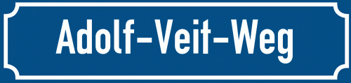 Straßenschild Adolf-Veit-Weg zum kostenlosen Download