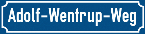 Straßenschild Adolf-Wentrup-Weg