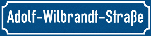 Straßenschild Adolf-Wilbrandt-Straße zum kostenlosen Download
