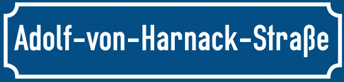 Straßenschild Adolf-von-Harnack-Straße