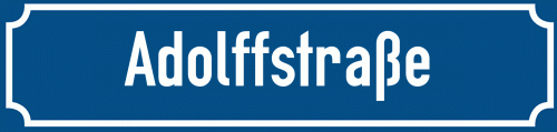 Straßenschild Adolffstraße zum kostenlosen Download
