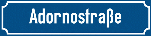 Straßenschild Adornostraße