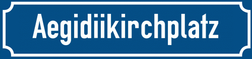 Straßenschild Aegidiikirchplatz zum kostenlosen Download